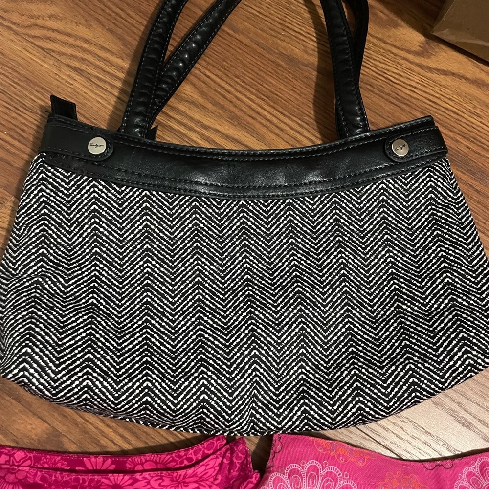 Thirty-One purse covers - set of 3: 2 pink, 1 black&white
